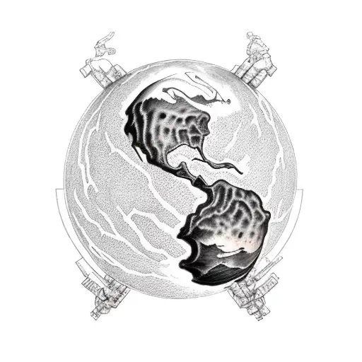 full body titan atlas carrying the world in the ribs tattoo design idea