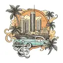Miami skyline tattoo tattoo design idea
