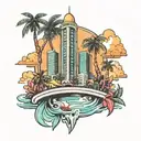 Miami skyline tattoo tattoo design idea