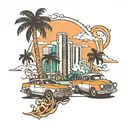 Miami skyline tattoo tattoo design idea