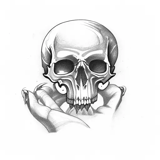Skullhand with skateboard tattoo design idea