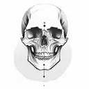 Skull with skateboard tattoo design idea