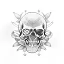 Skullhand with skateboard tattoo design idea