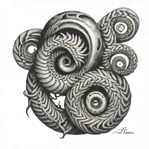 adapt and move forward coiled tattoo design idea