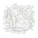 wood grain patterns tattoo design idea