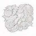 wood grain patterns tattoo design idea
