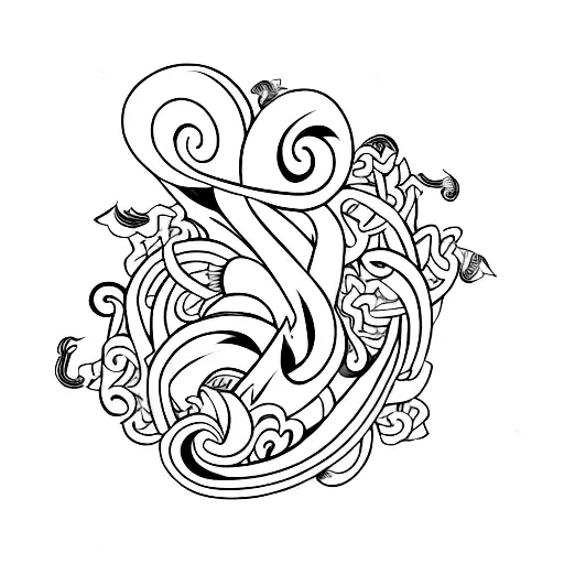 Black thin line design of a infinity sign with a heart infused into the the infinity sign tattoo design idea