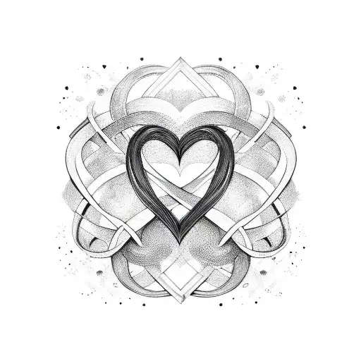 Black thin line design of a infinity sign with a heart infused into the the infinity sign tattoo design idea