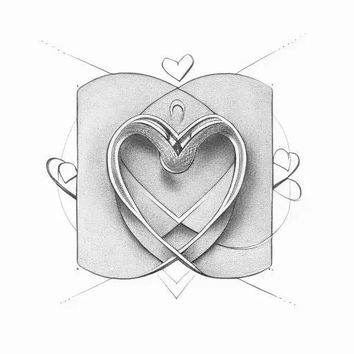 Black thin line design of a infinity sign with a heart and the word dibs in the line  tattoo design idea