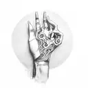 human hand front bone hand tattoo design idea