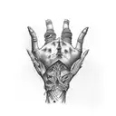 human hand front bone hand tattoo design idea