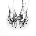 human hand front bone hand tattoo design idea