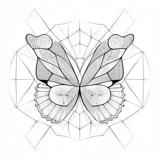 geometric butterflies 3d tattoo design idea