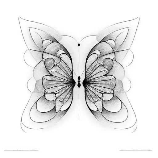 2 geometric butterflies 3d tattoo design idea