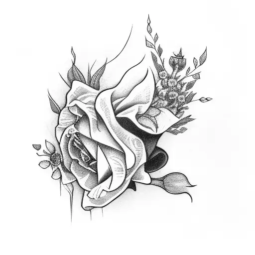 sheet ghost with flowers tattoo design idea