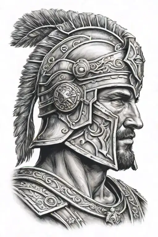 Roman warrior tattoo design idea