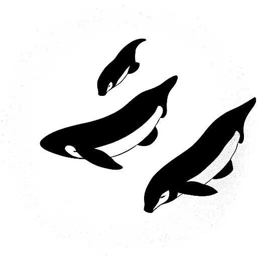  mother and son Orcas  tattoo design idea