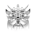 perro con kimono samurai  tattoo design idea