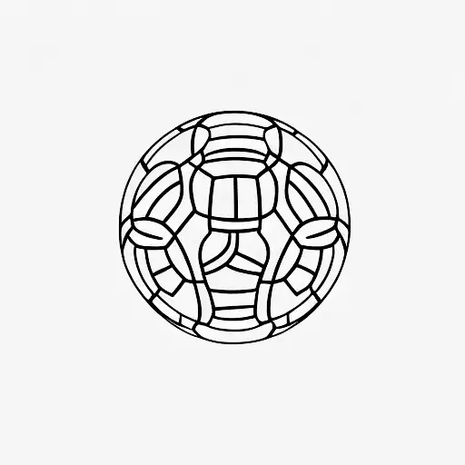 A minimalist tattoo of a soccer ball with the AC Milan logo on it tattoo design idea
