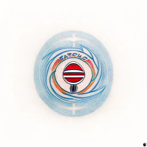 A minimalist tattoo of a soccer player kicking a ball with the AC Milan logo on their jersey tattoo design idea