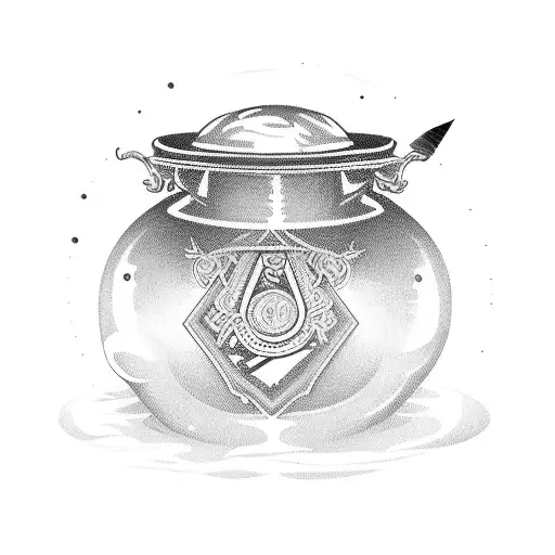 western moonshine jar with the label "190"  tattoo design idea