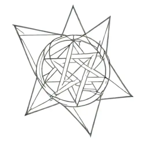 One Jewish star made of six mobius strips tattoo design idea