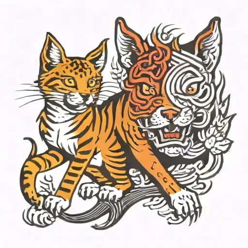 Hell Kitten and Hell Hound tattoo design idea