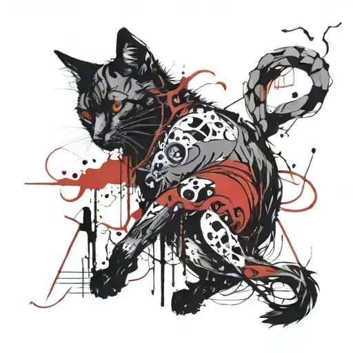 Hell Kitten and Hell Hound tattoo design idea