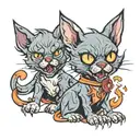 Hell Kitten and Hell Hound tattoo design idea