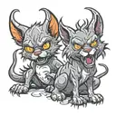 Hell Kitten and Hell Hound tattoo design idea