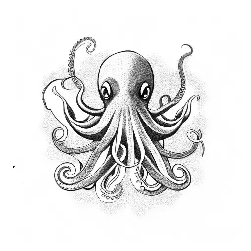 mean octopus on back shoulder and pec tattoo design idea