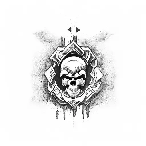 Skull Spartan tattoo design idea