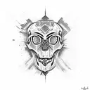 Skull bear tattoo design idea