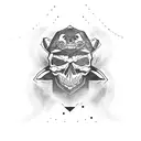 Skull bear tattoo design idea