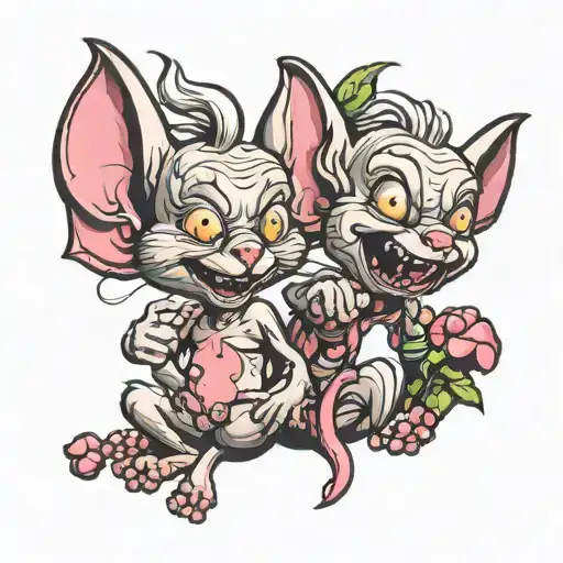 pinky and the brain tattoo design idea