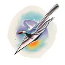 crow with a knife tattoo design idea