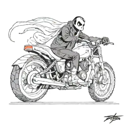 penguin x ghost rider   tattoo design idea