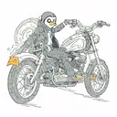 penguin x ghost rider   tattoo design idea