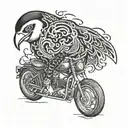 penguin x ghost rider   tattoo design idea