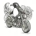 penguin x ghost rider   tattoo design idea