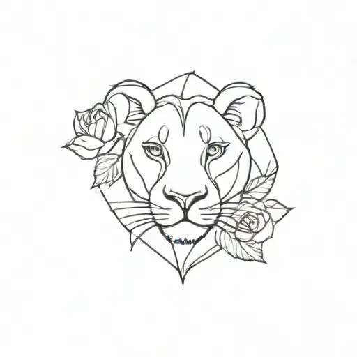 nala bebe  dans le roi lion avec des rose tattoo design idea