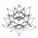 lotus flower with eudaimonia tattoo design idea