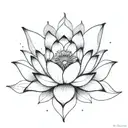 lotus flower with eudaimonia tattoo design idea