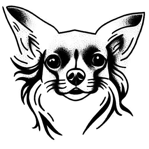 long hair chihuahua tattoo design idea