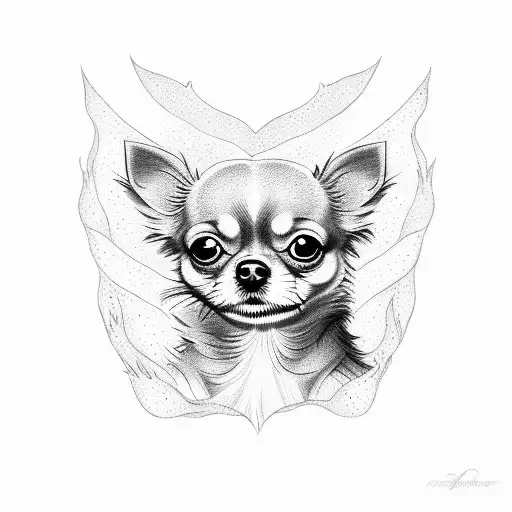 chihuahua pomerarian mix tattoo design idea