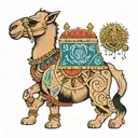 Camel, lyon and a boy tattoo design idea