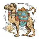 Camel, lyon and a boy tattoo design idea