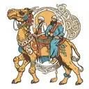 Camel, lyon and a boy tattoo design idea