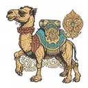 Camel, lyon and a boy tattoo design idea