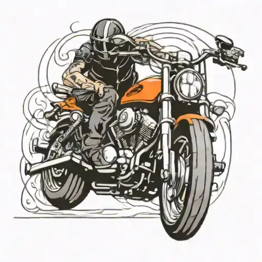 motard harley davidson motorcycle tattoo design idea